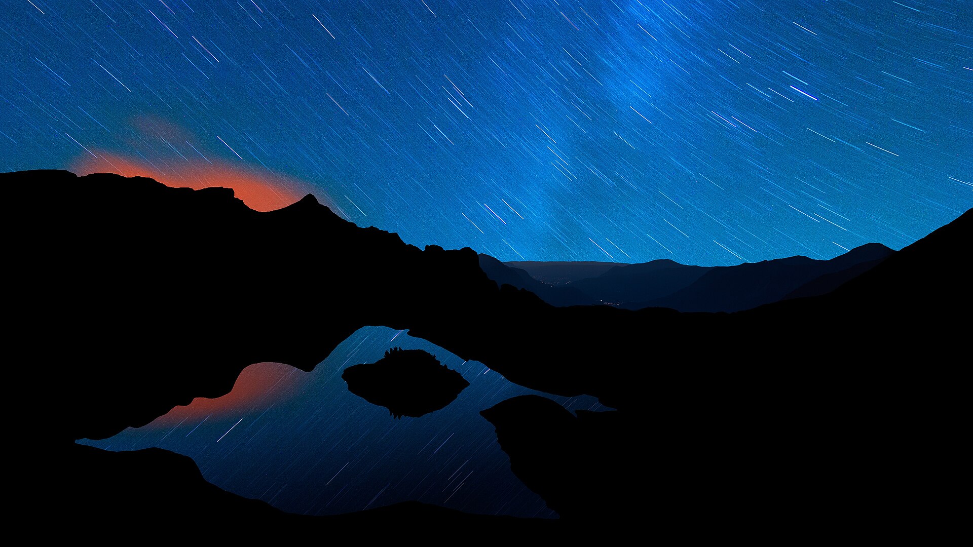 4K Wallpaper Mountain Lake Star Trails Reflection Ultra Desktop (26184236070) Full HD Wallpaper #1969