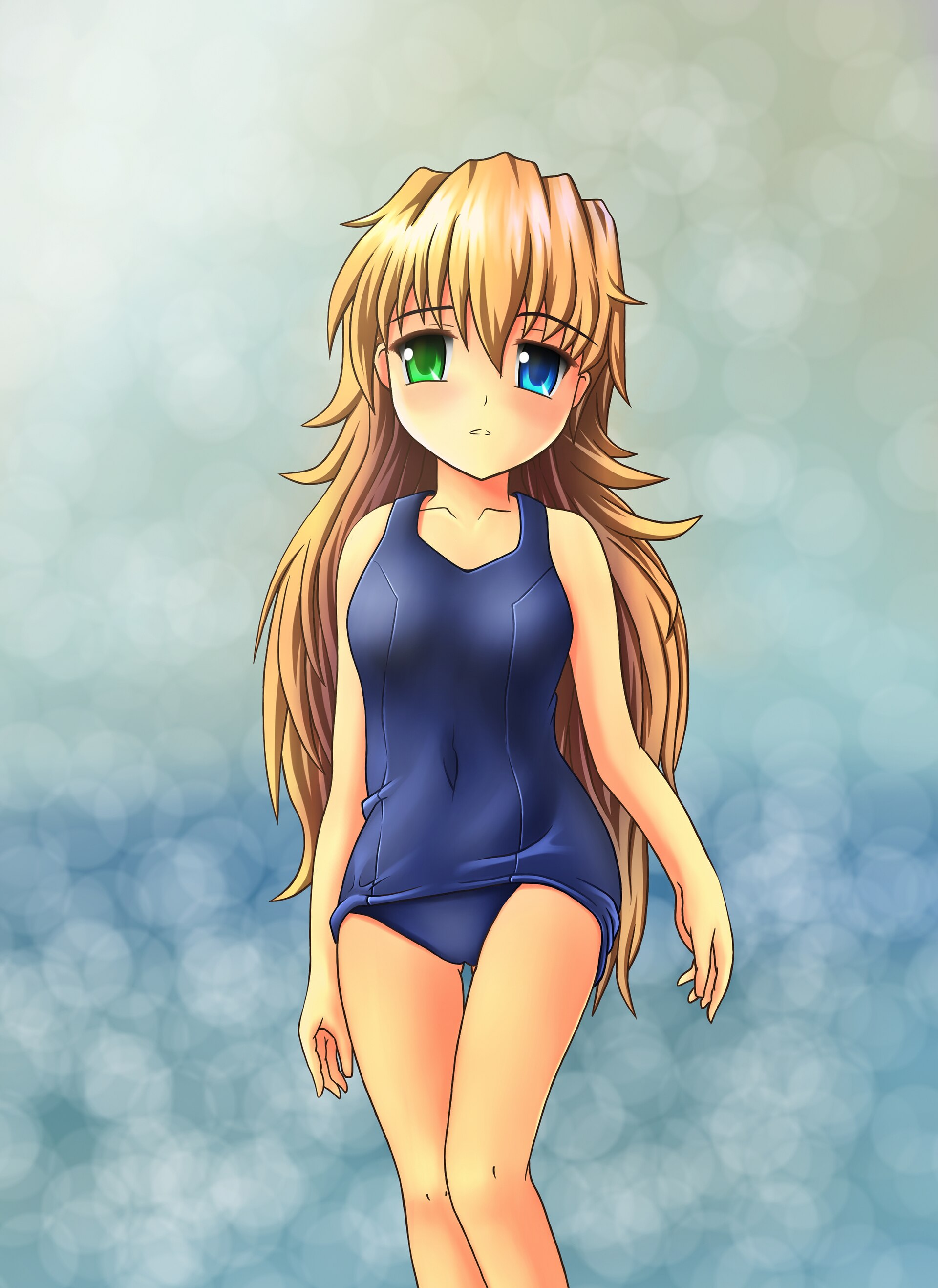 Anime Sukumizu Girl Recolored Full HD Wallpaper #2824